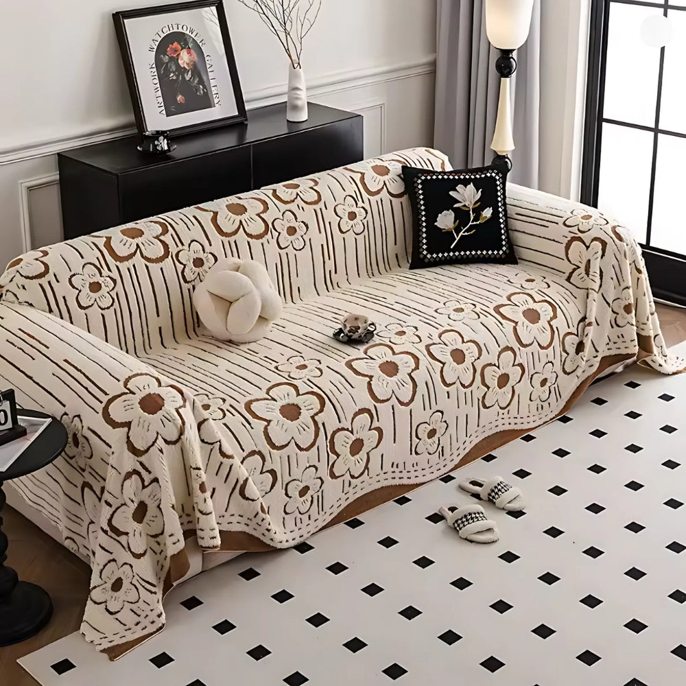 Norvo | Brodert Blomst Myk Sofa Beskytter