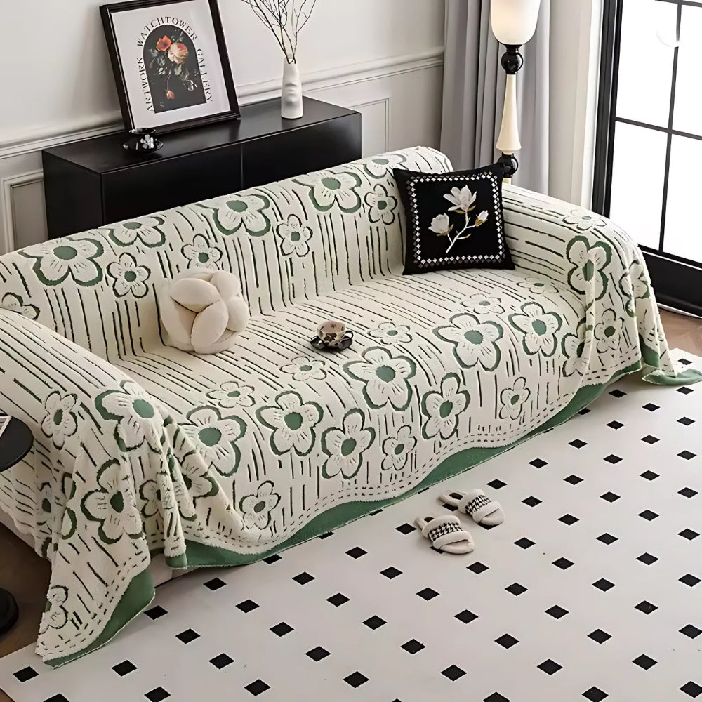 Norvo | Brodert Blomst Myk Sofa Beskytter