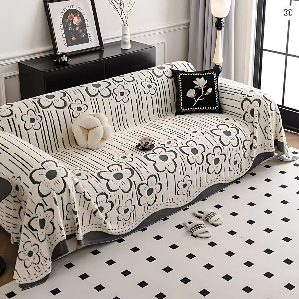 Norvo | Brodert Blomst Myk Sofa Beskytter