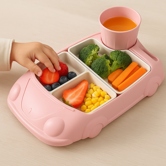 Norvo | Barne Tallerken Sett Bil Stil Holdbar Plast Design