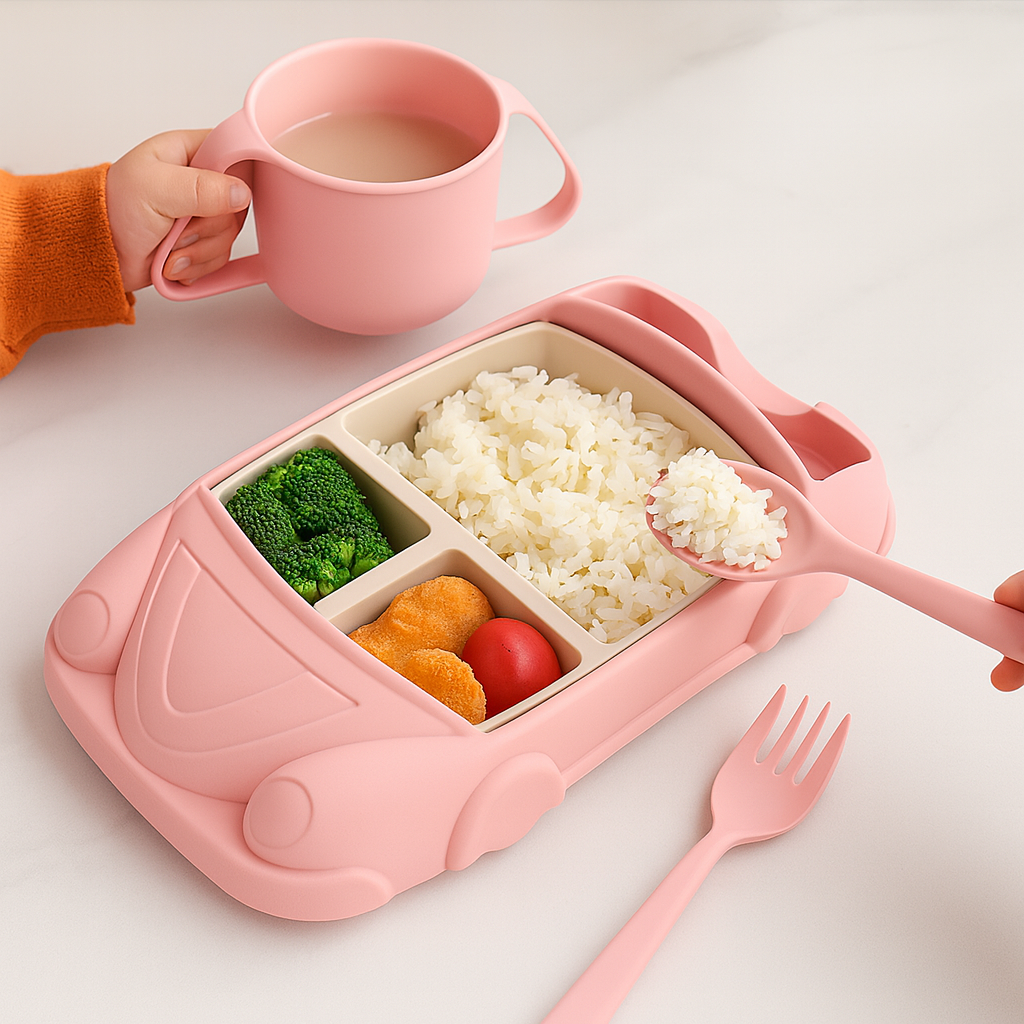 Norvo | Barne Tallerken Sett Bil Stil Holdbar Plast Design