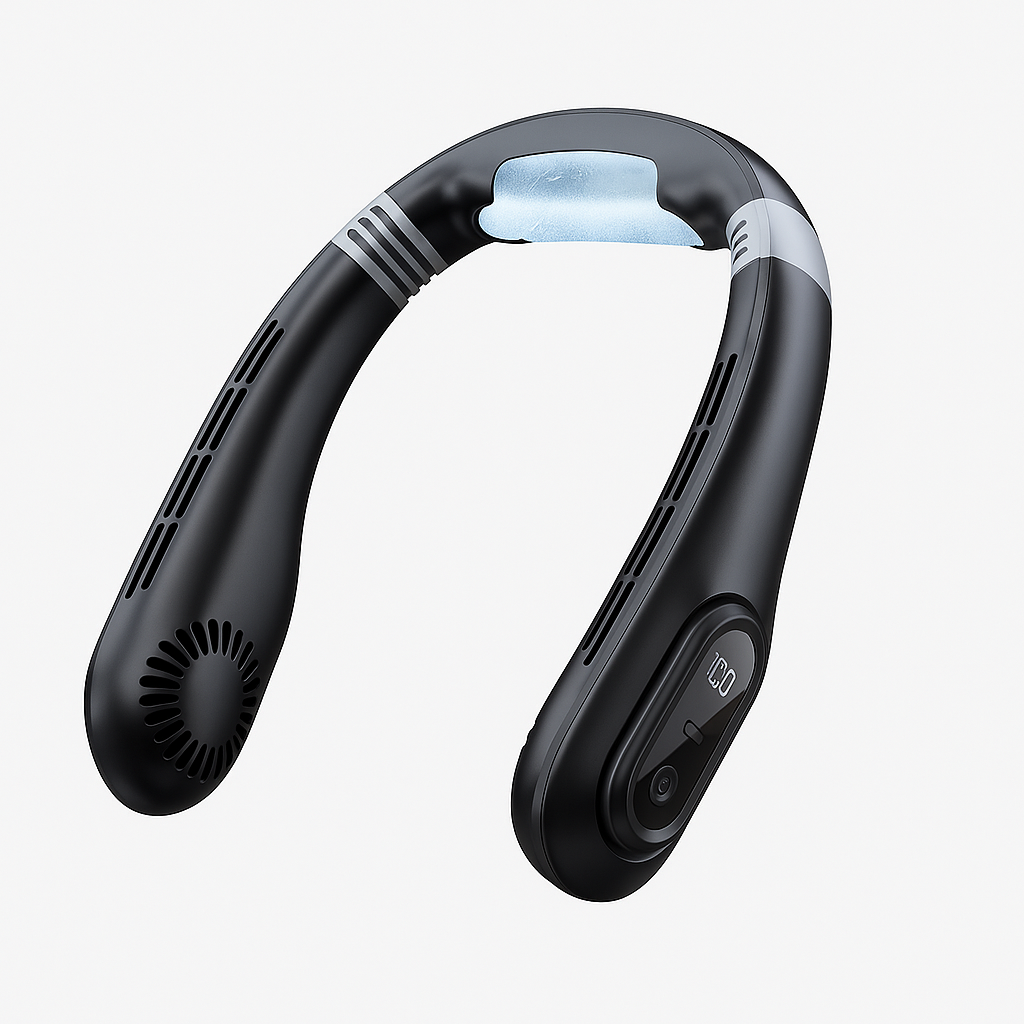 Norvo | BreezeFlex Nakkeveske – Bærbar Personlig Kjøling med Digital Skjerm og USB-C