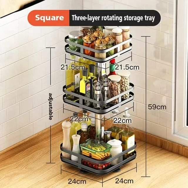 Norvo | 3Tier roterende krydderhylle