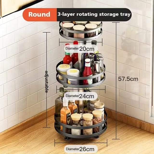 Norvo | 3Tier roterende krydderhylle
