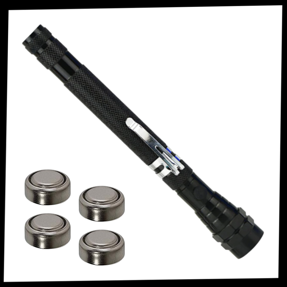 Teleskopisk magnetisk LED-lommelykt