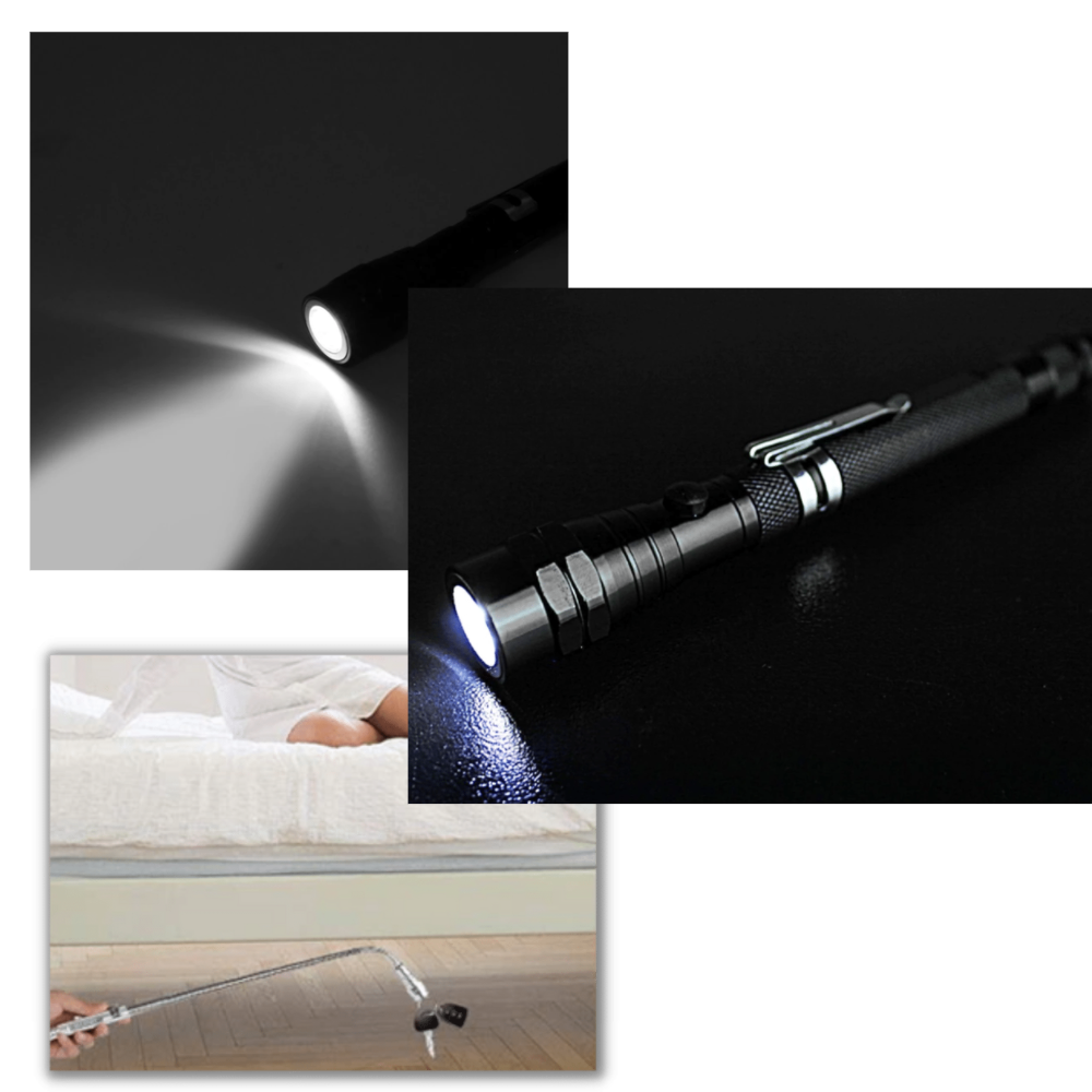 Teleskopisk magnetisk LED-lommelykt