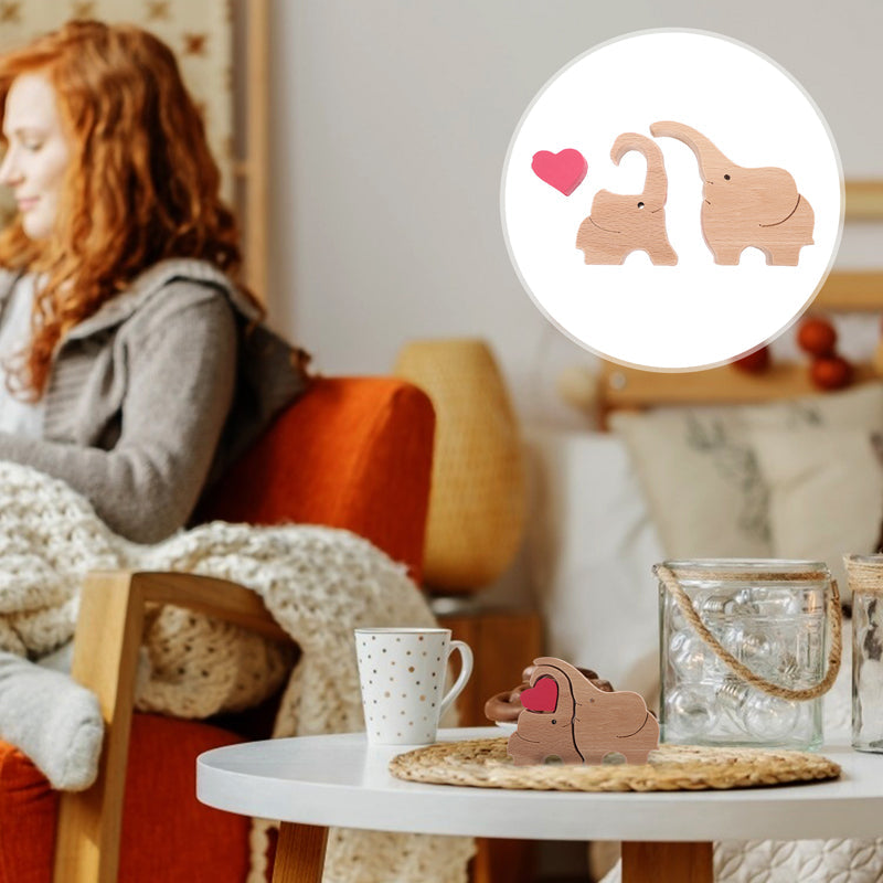 Norvo | Søtt dyrefamilie ornament, tre puslespill figur - 🎁Kjærlighetsgave