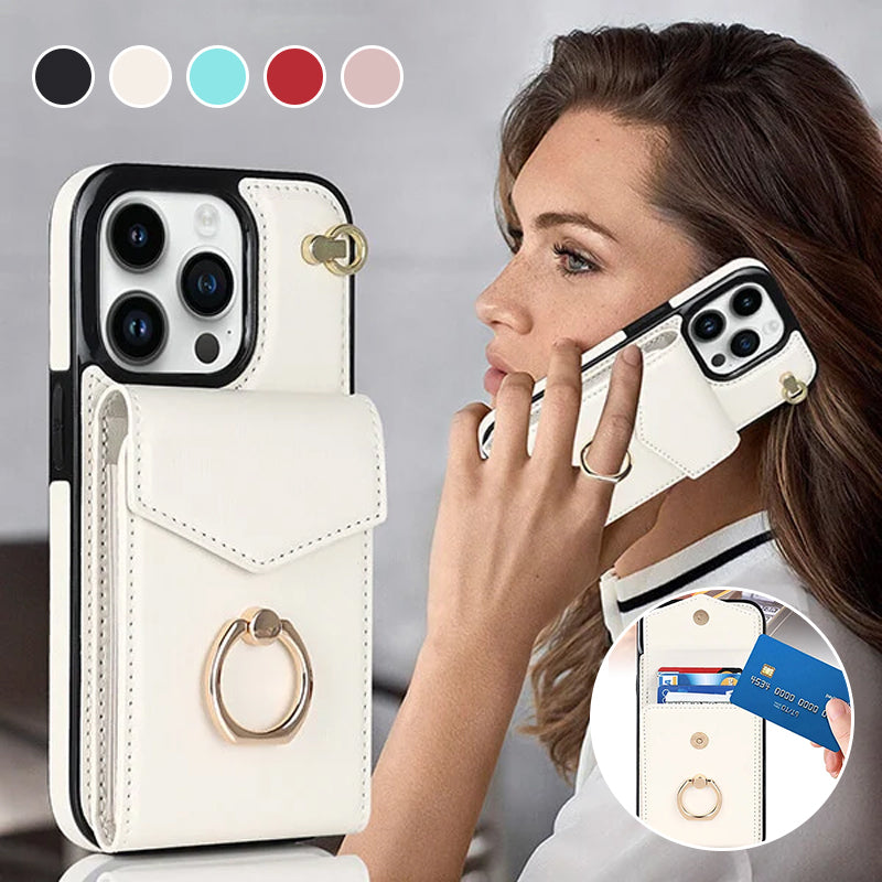 Norvo | Læderlommebok med ring og snor for iPhone