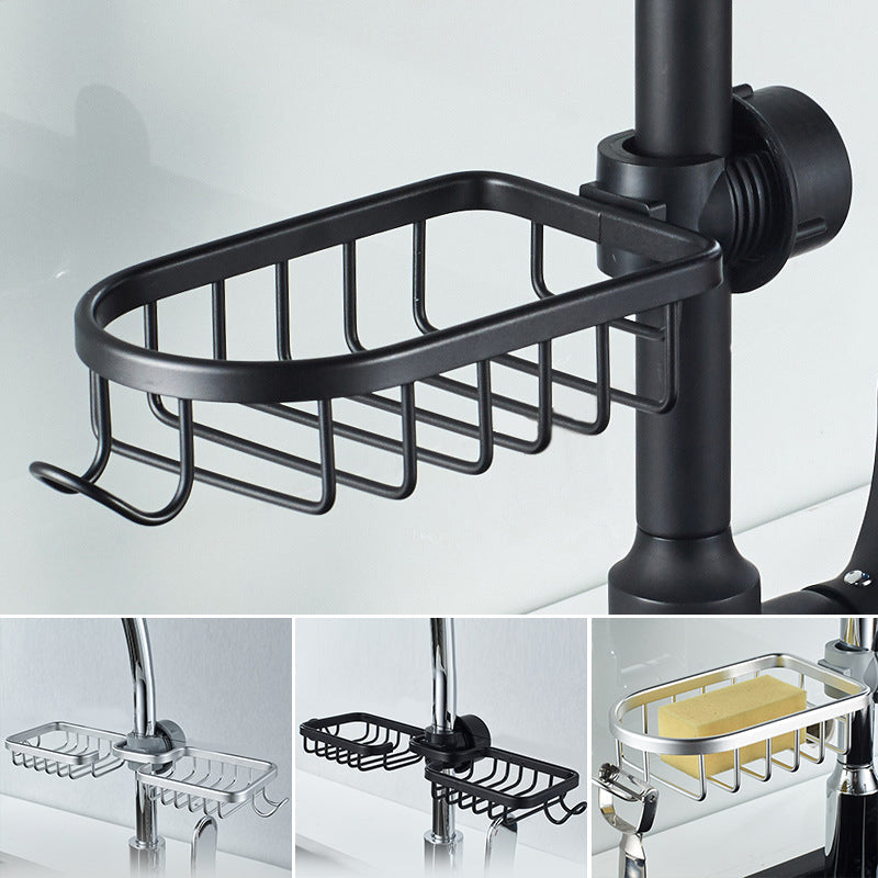 Norvo | Dusjholder for sjampo og såpe – Rustfritt aluminium – Sølv eller svart – Ingen boring