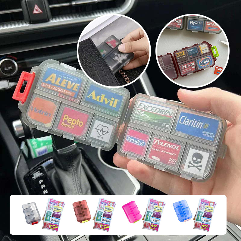 Norvo | Bærbar medisindispenser med etiketter