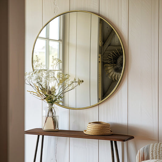 Norvo | Vintage-stil messingramme rund speil