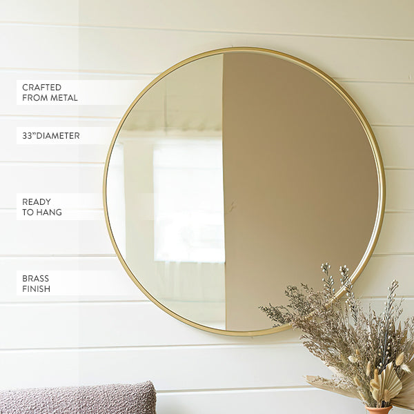 Norvo | Vintage-stil messingramme rund speil