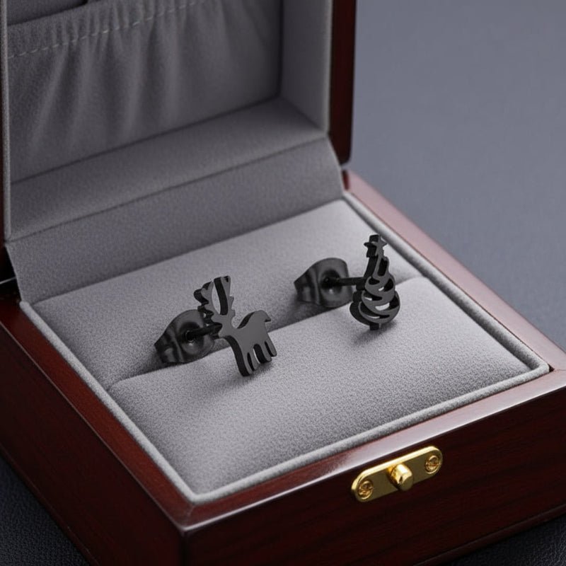 Norvo | Elegant 925 Sølv Jule Stud Øredobber med Festlig Glans