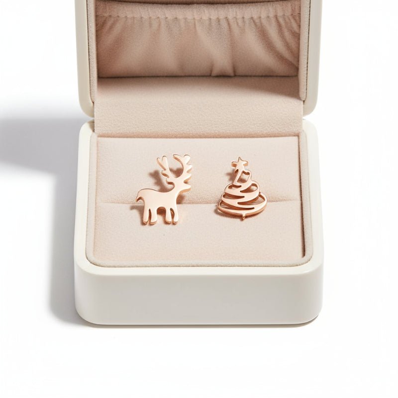 Norvo | Elegant 925 Sølv Jule Stud Øredobber med Festlig Glans