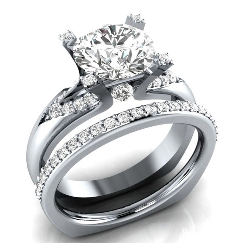 Norvo | Motedesign Eksklusiv Luksus Populær Skinnende Grønn Høykvalitets Zirkon Bryllupsring