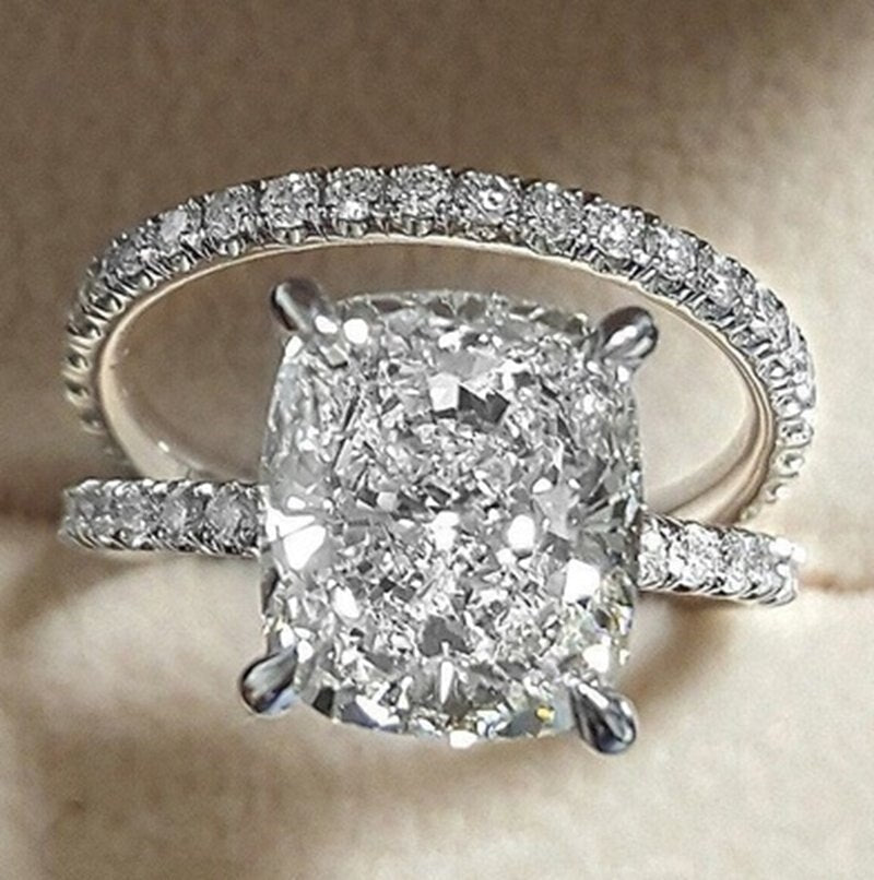 Norvo | Motedesign Eksklusiv Luksus Populær Skinnende Grønn Høykvalitets Zirkon Bryllupsring