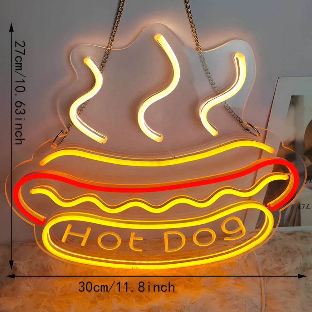 Norvo | Fast Food LED Neon Lys – Fargerik Veggdekorasjon med USB Tilkobling