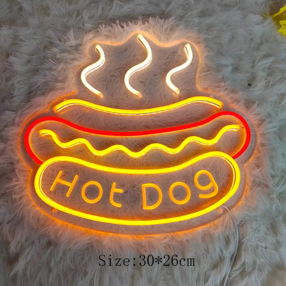 Norvo | Fast Food LED Neon Lys – Fargerik Veggdekorasjon med USB Tilkobling