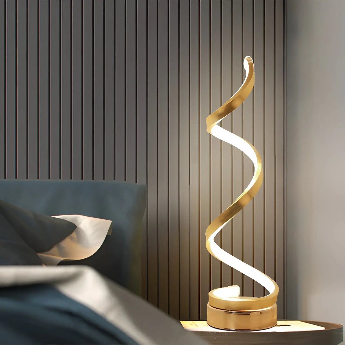 Norvo | Elegant Spiral Glow LED Skrivebordslampe – Energi Effektiv, Bærekraftig & Øyevennlig Design