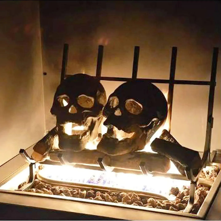 Norvo | SkullFire Ornament – Brannsikker Hodeskallefigur laget av Harpiks for Gothic & Halloween Dekorasjon
