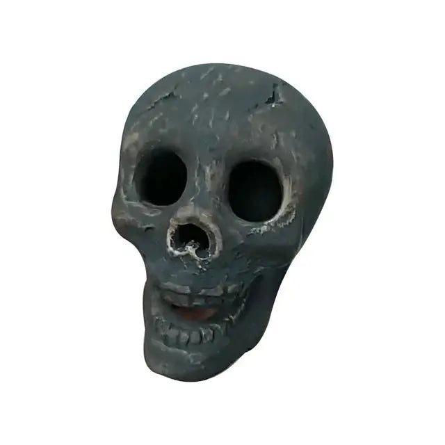 Norvo | SkullFire Ornament – Brannsikker Hodeskallefigur laget av Harpiks for Gothic & Halloween Dekorasjon