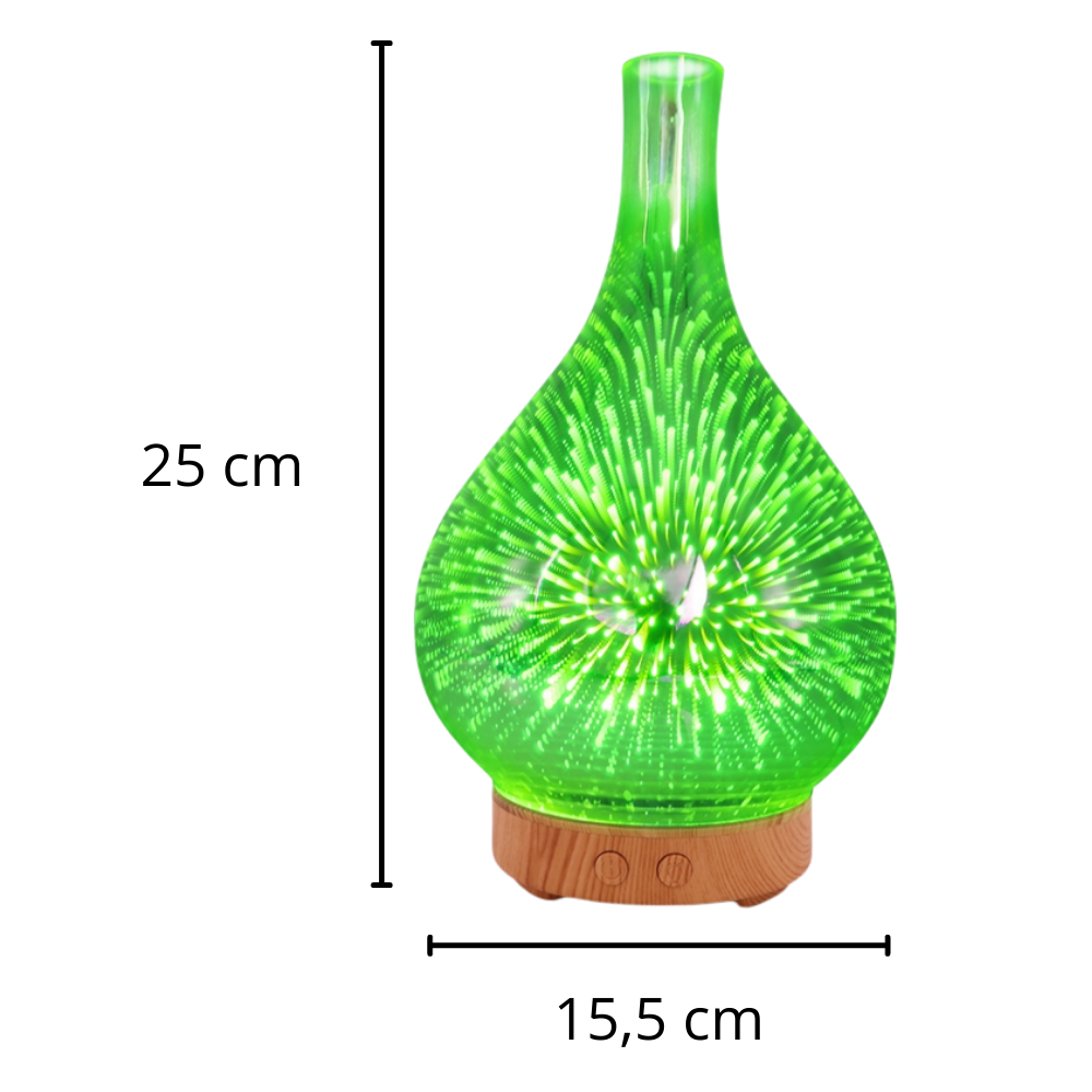Vaseformet eterisk olje diffuser med fyrverkeri mønster