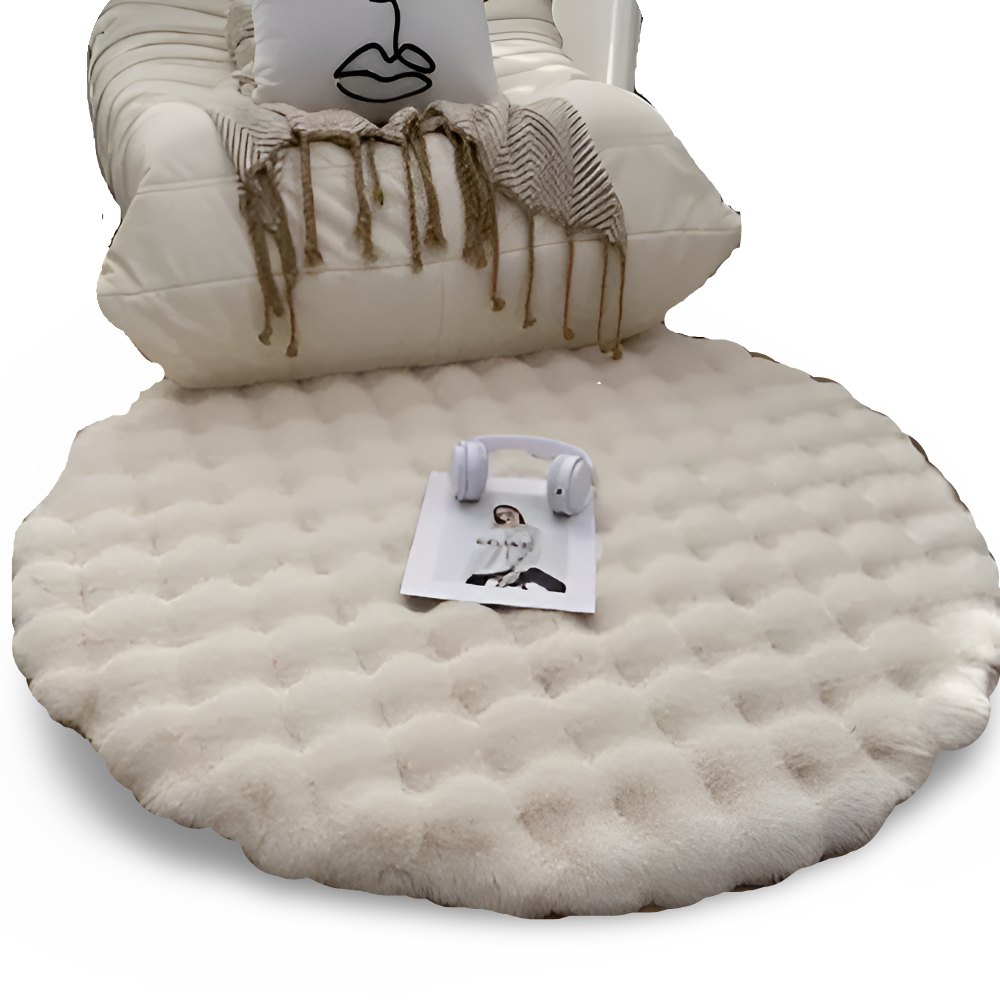 Norvo | Rund Myk Anti-skli Dørmatte – Koselig Fleece Hjemmedekorasjon