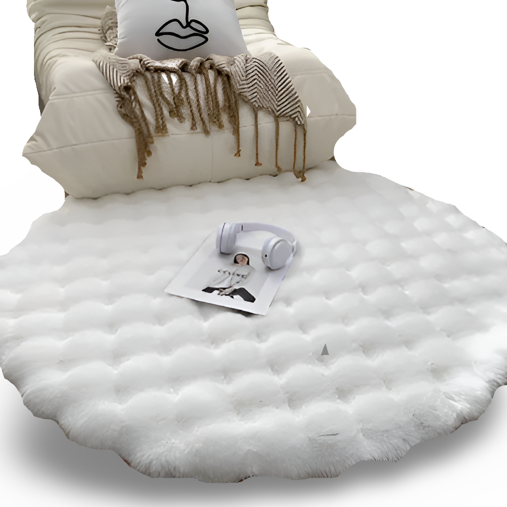 Norvo | Rund Myk Anti-skli Dørmatte – Koselig Fleece Hjemmedekorasjon