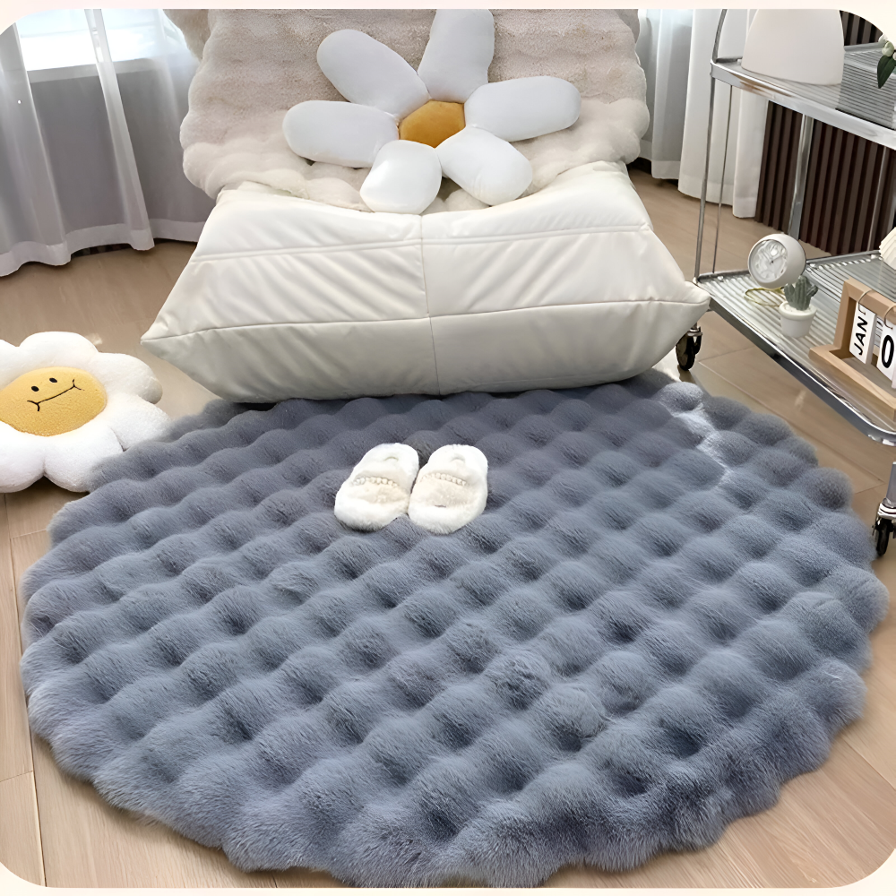 Norvo | Rund Myk Anti-skli Dørmatte – Koselig Fleece Hjemmedekorasjon