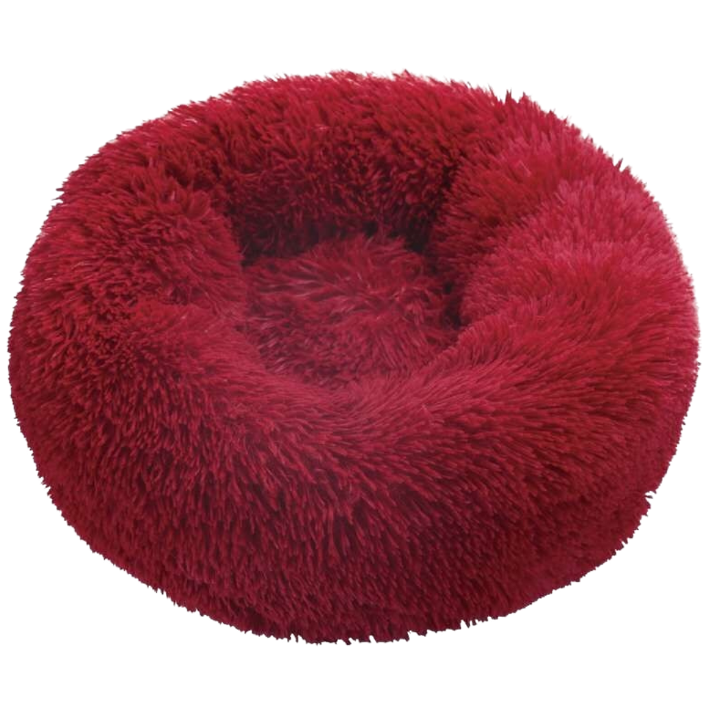 Smultring kjæledyrseng i fluffy plysj
