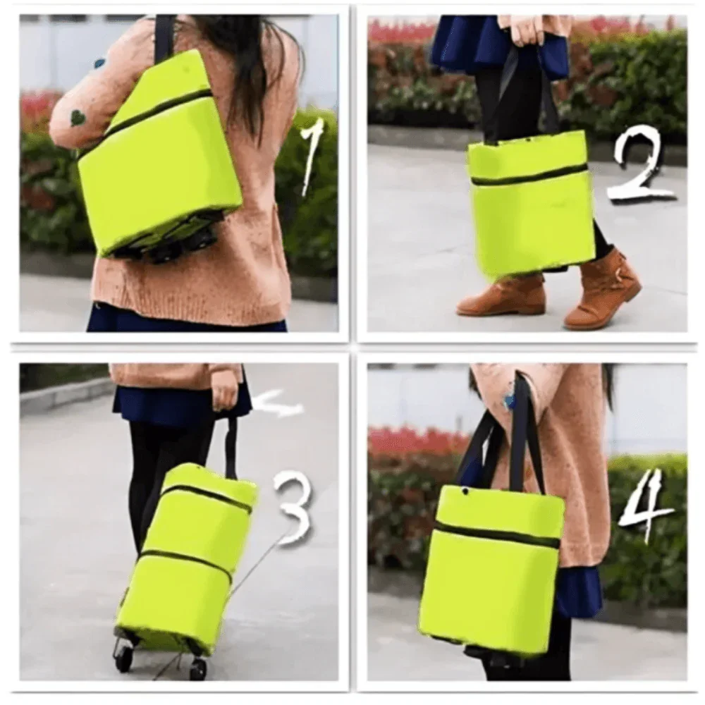 Norvo | Sammenleggbar Handlevognpose med Hjul – Miljøvennlig, Kompakt & Lett