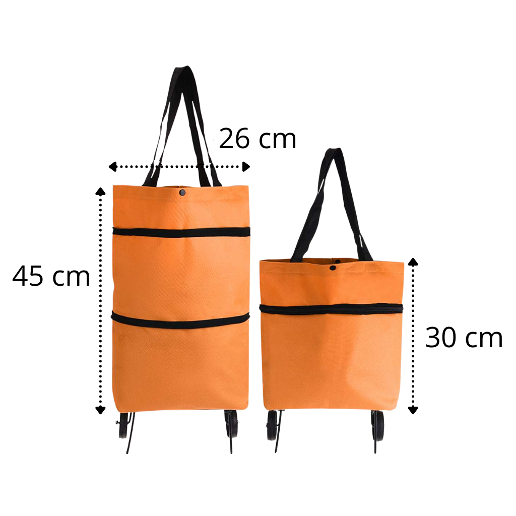 Sammenleggbar handleveske med hjul 30L