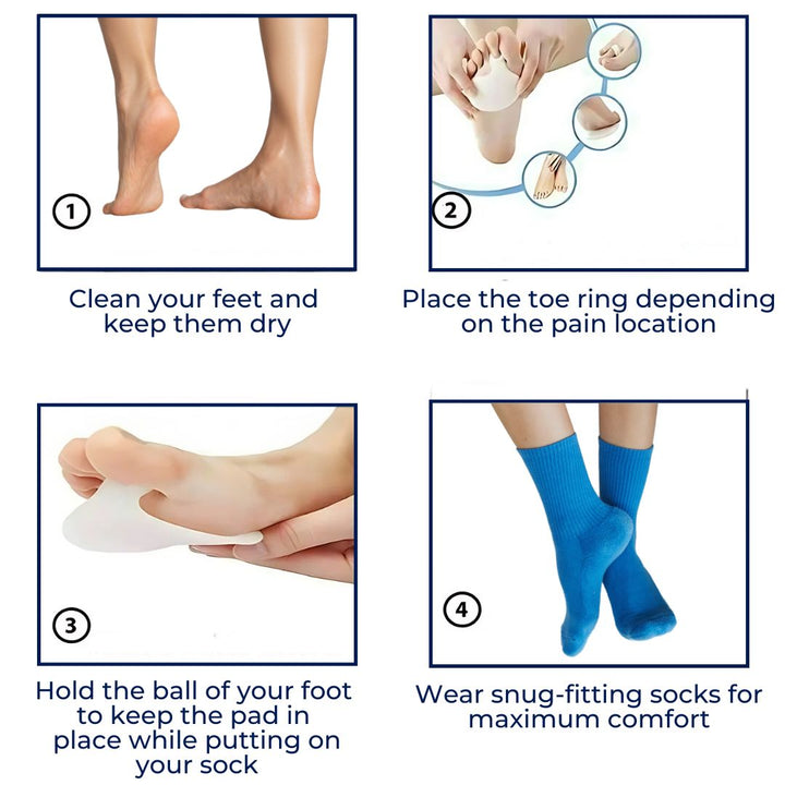 FootAlign Gel Metatarsal Pads | Lindre fot smerte - Redusere trykk - Absorbere støt - Forbedre fotkomfort - Daglig fotstøtte Norvo