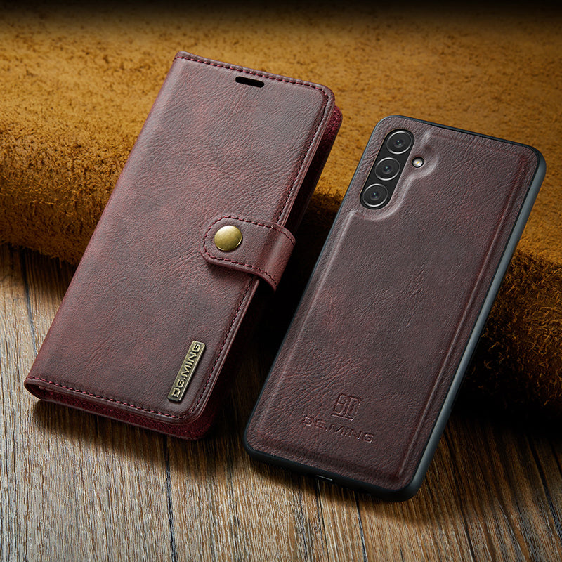 Norvo | 2 i 1 avtagbart flip lærveske for Samsung Galaxy
