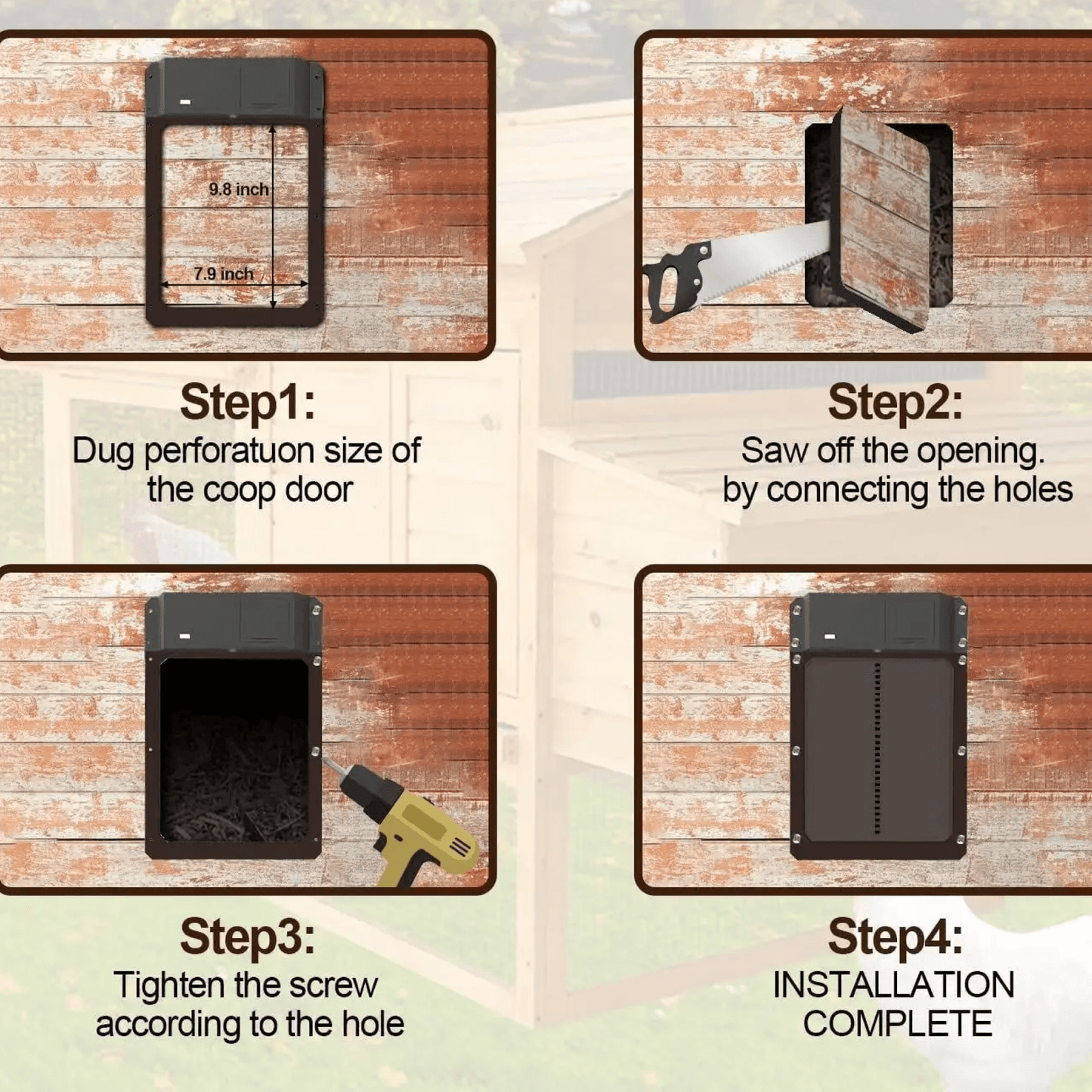 Norvo | Automatisk Kyllingkasse Hønsehus Fugl Døråpner