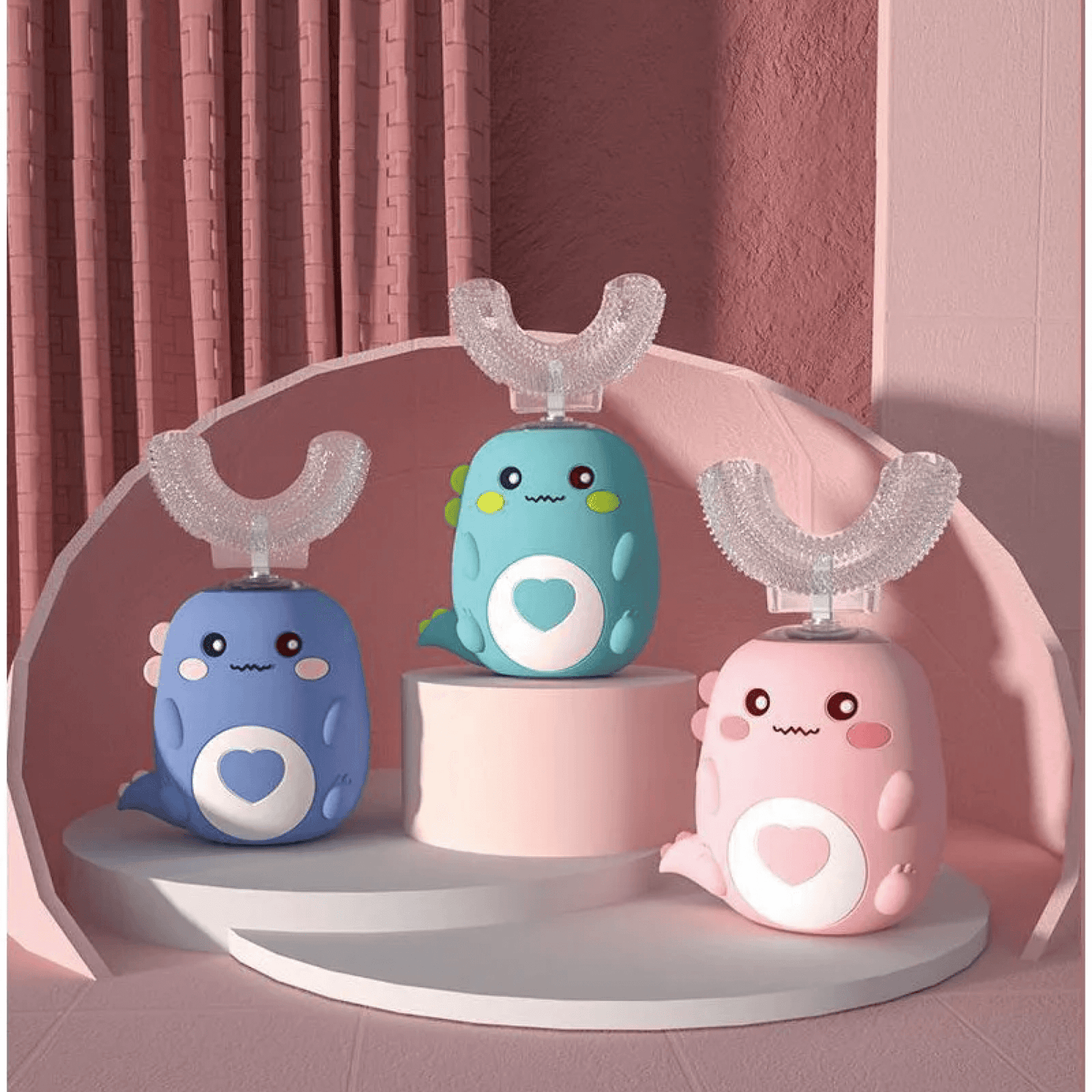 Norvo | U formet barn elektrisk tannbørste for spedbarn med batteri