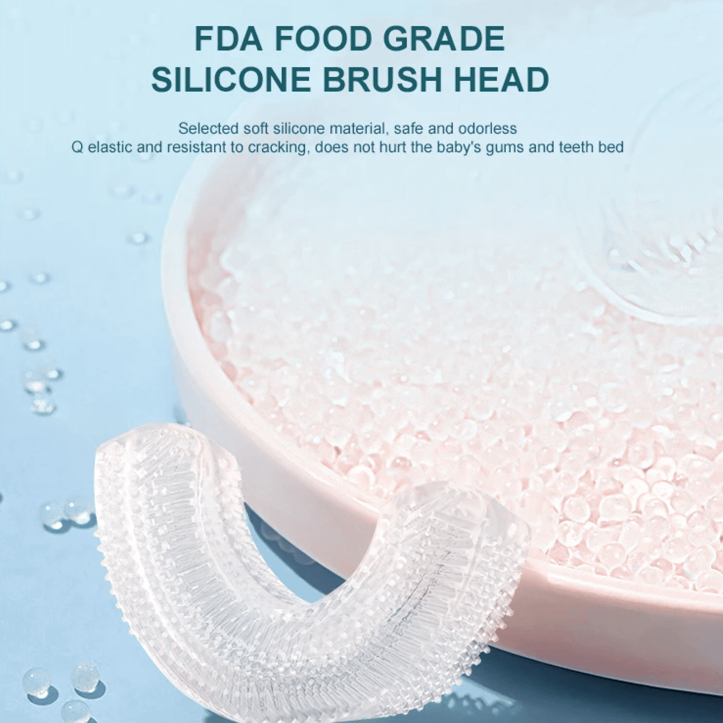 Norvo | U formet barn elektrisk tannbørste for spedbarn med batteri