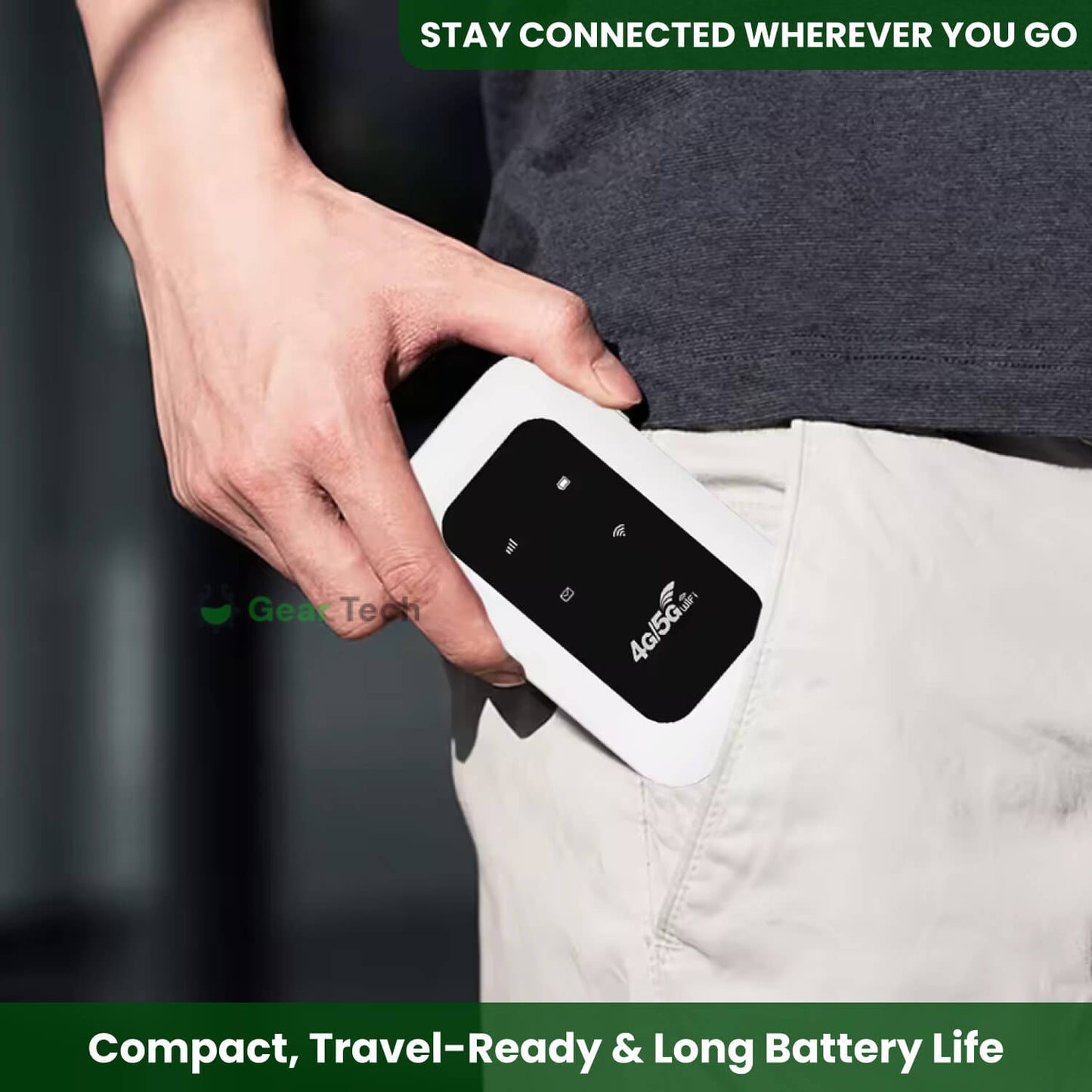 Norvo | Bærbar 5G Wi-Fi-ruter | Sikker, høyhastighetsforbindelse for reise og hjemmebruk