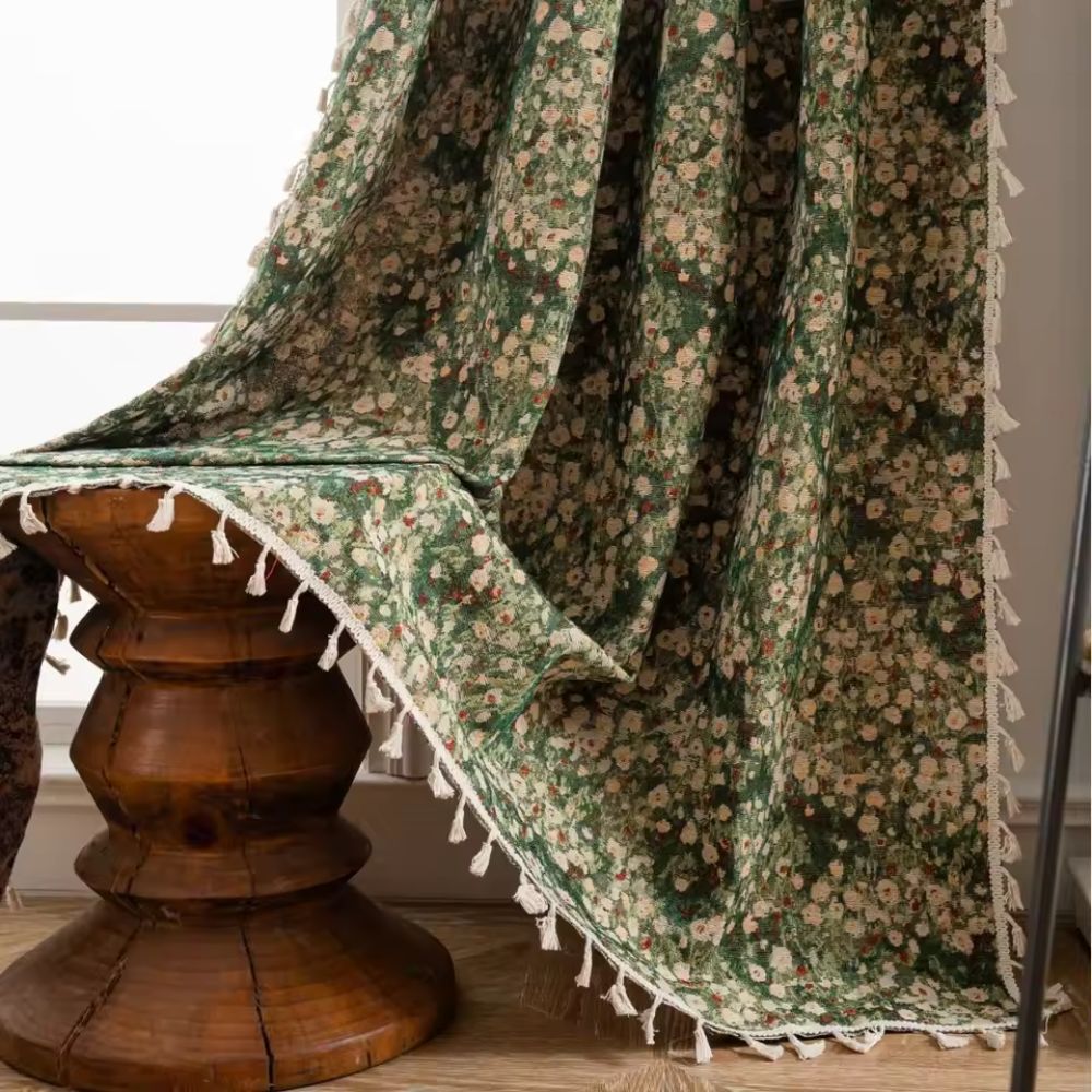 Norvo | Fransk vintage blomstermotiv teppet gardin