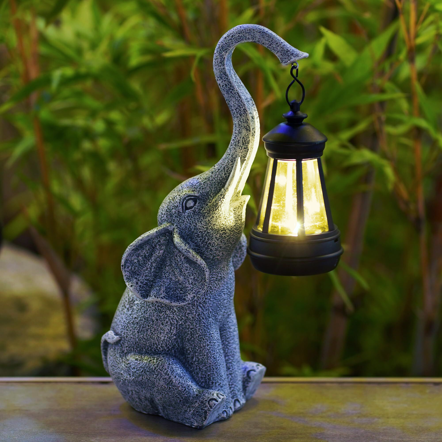 Norvo | Solar Elephant Garden Lamp – Varm ambient belysning