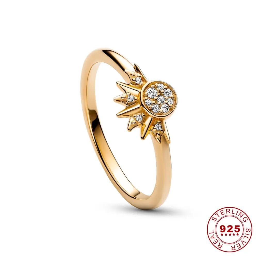 Norvo | Elegant 925 sølv ring med måne- og sol-design