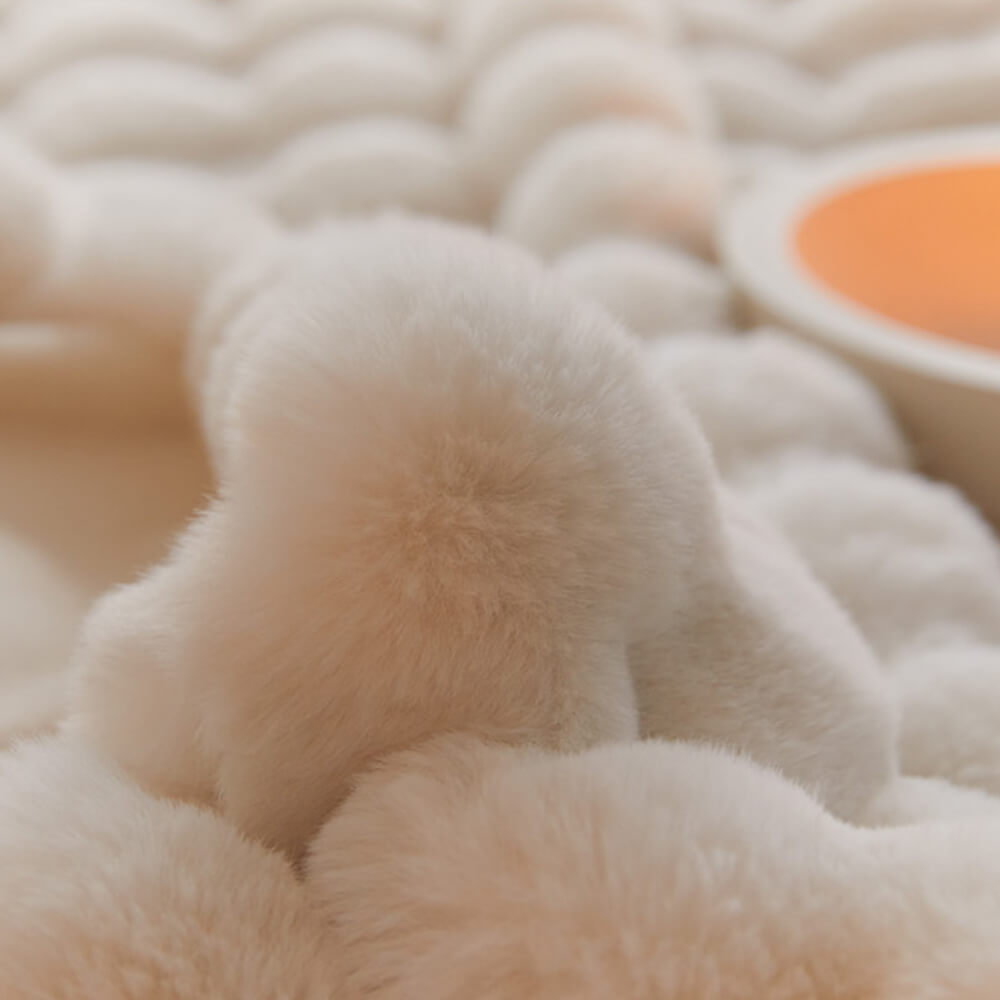 Norvo | Premium Bubble Dobbel Lag Tykk Falsk Kanin Pels Teppe
