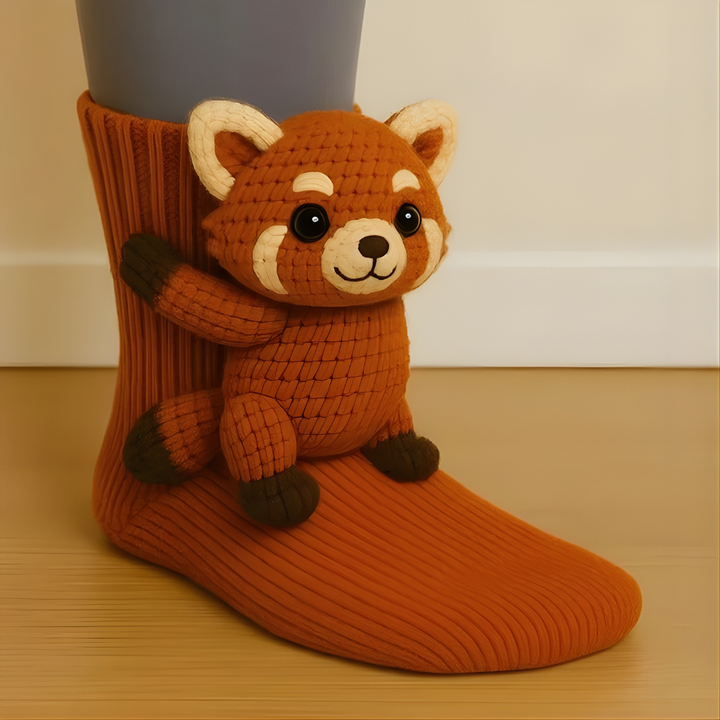 Norvo | Fuzzy Animal Plush Sokker Damer Herrer Koselig Non Slip Varm Vinter