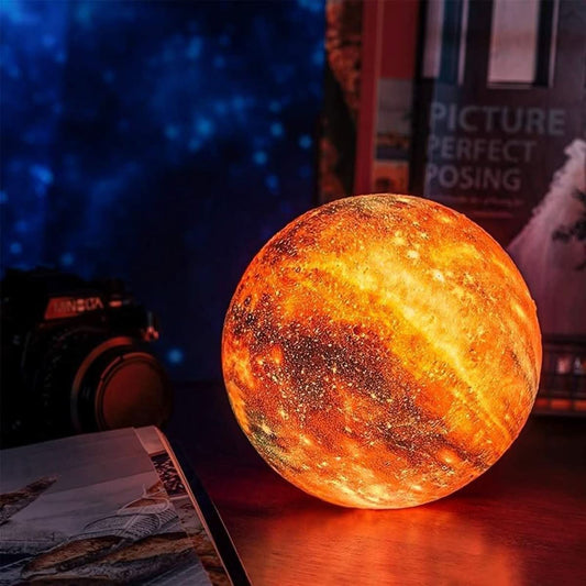 Norvo | 3D-Måne Lampe med 16 Farger & Trestativ for Stemningsbelysning