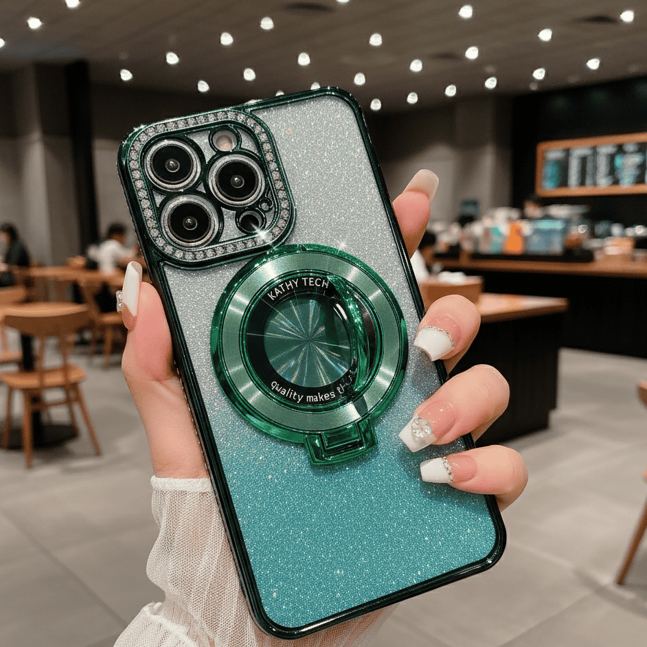 Norvo | Glitrende MagSafe telefonholder med magnetisk feste