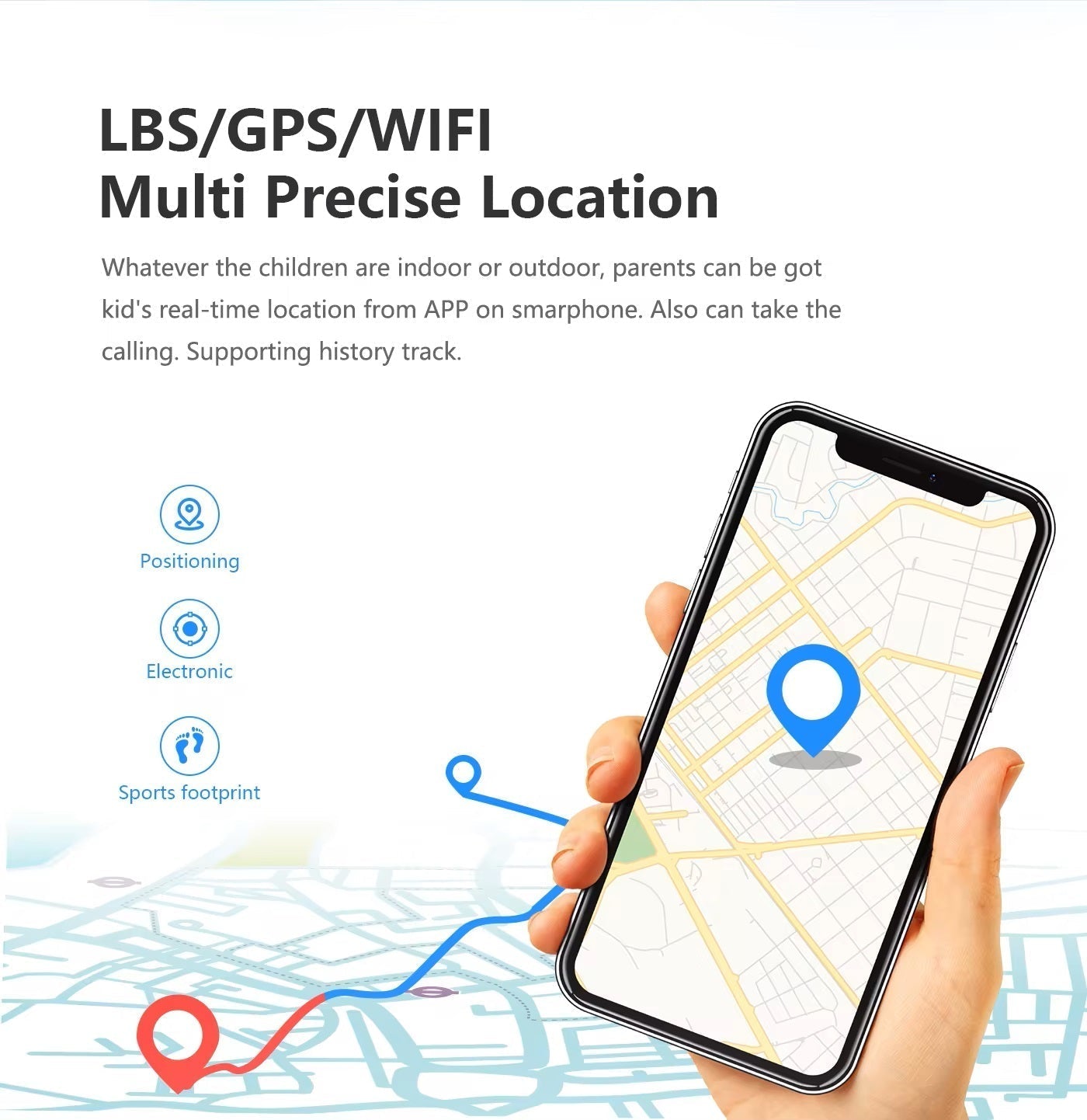 Barn 4G & WiFi GPS Plassering Tracker SOS Smartklokke med Videoanrop for Jenter & Gutter