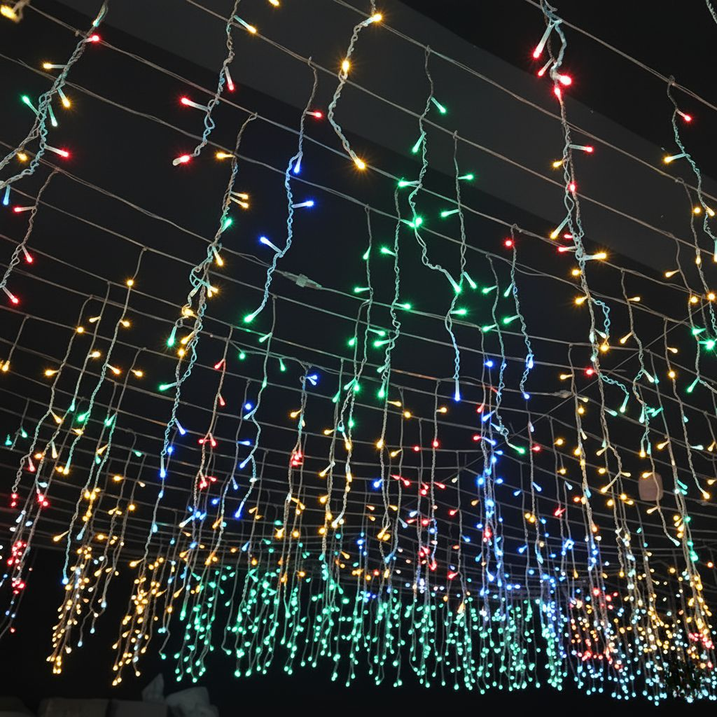 Norvo | 50m LED Istapp Gardinlys – 36V Lavspent Julelys Utendørs Vanntett