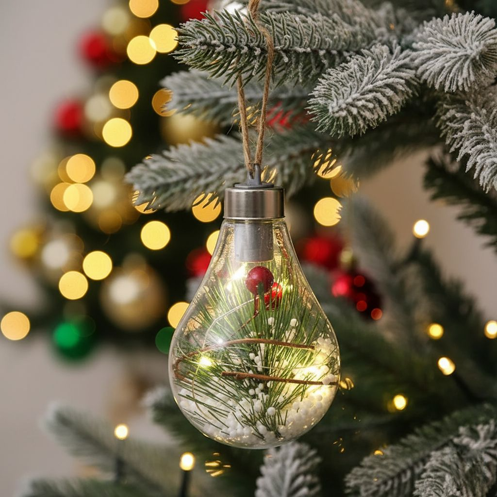 Norvo | Gjennomsiktig LED Julepynt – Lyskule Ornament i Bruddsikker PET-plast