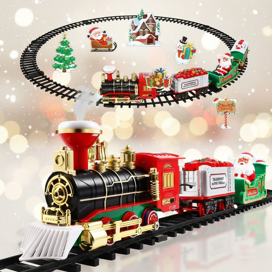 Elektrisk Juletogsett for Barn – Med Røykeffekt, Lys & Realistiske Lyder (Julegave)