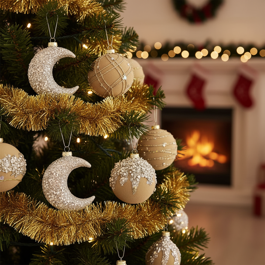 Fløyels Julekuler Sett (12 stk.) – Vinrød, Khaki & Grønn Pynt (6cm)